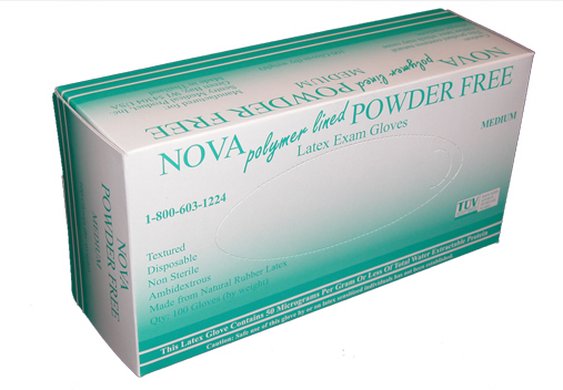 Nova Powder Free Latex Exam Gloves